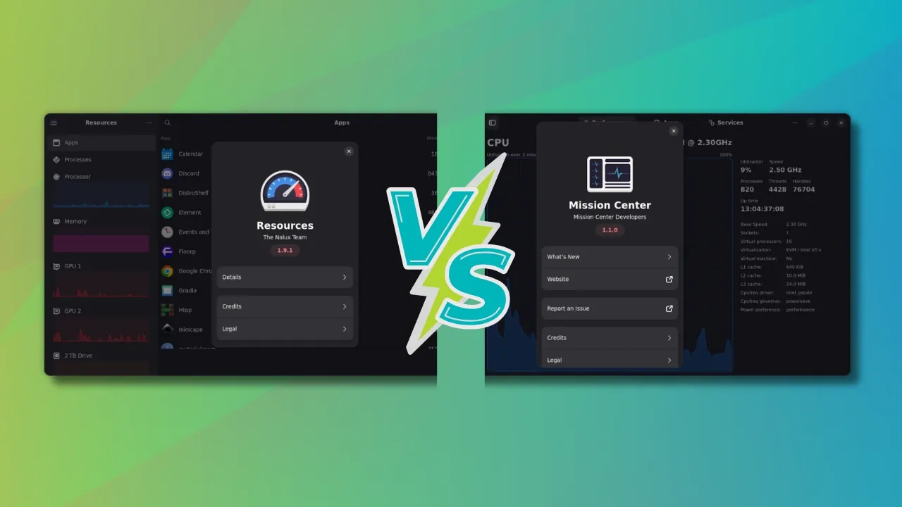 Mission Center vs. Resources: O Duelo dos Monitores de Sistema Linux
