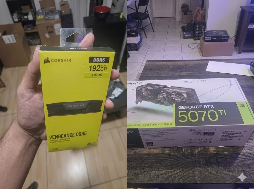 Troca Inusitada no Facebook Marketplace: 192 GB de RAM por uma RTX 5070 Ti